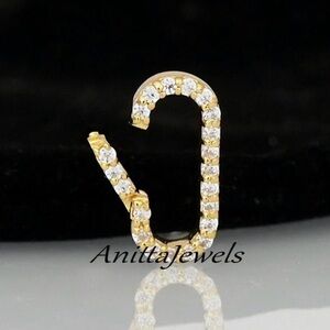 14k yellow gold carabiner charm holder